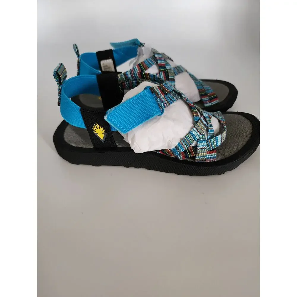 Volatile Kids Size 12 Turquoise Doodlebug Strappy Adjustable Sandals Outdoor